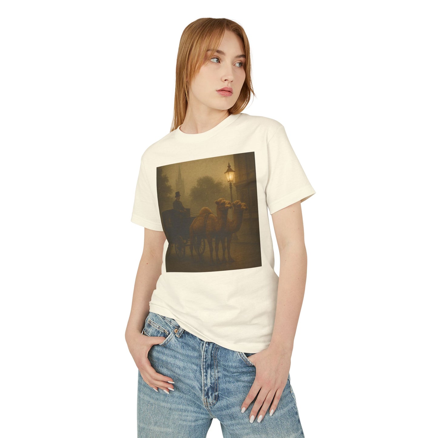 Camel Drawn Carriage Surreal Alternate Universe Unisex Tee