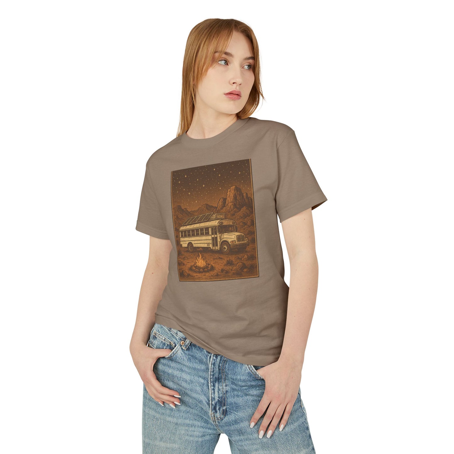 T-Shirt Skoolie Desert Star-Studded Night Sky Unisex Tee