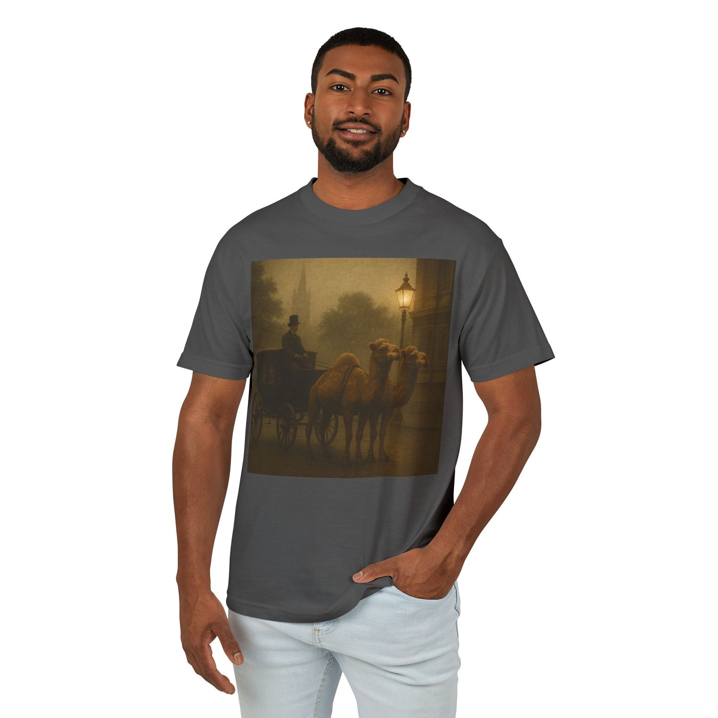 Camel Drawn Carriage Surreal Alternate Universe Unisex Tee