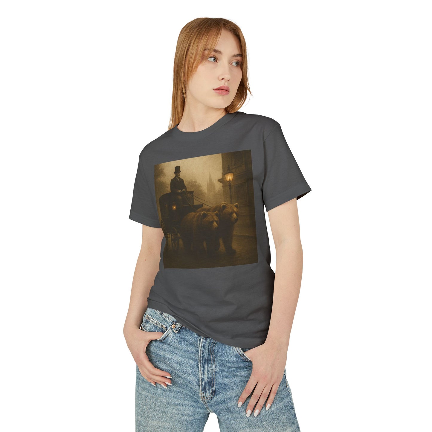 Bear Drawn Carriage Surreal Alternate Universe Unisex Tee