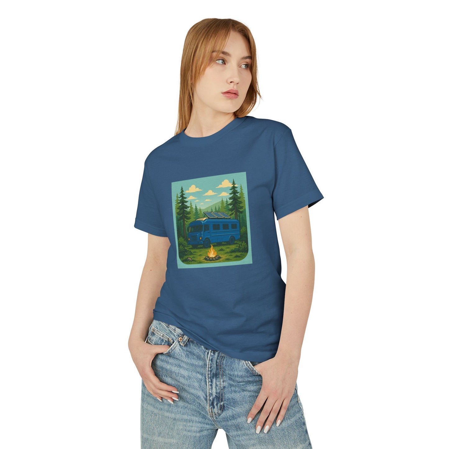 Big Blue Skoolie Forest Unisex Tee