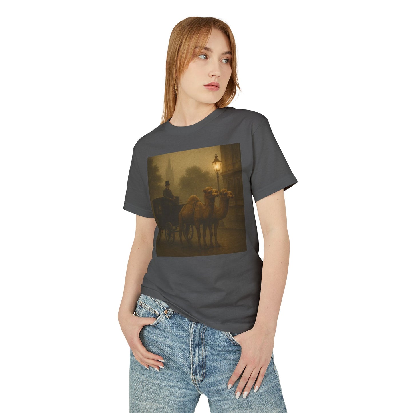 Camel Drawn Carriage Surreal Alternate Universe Unisex Tee