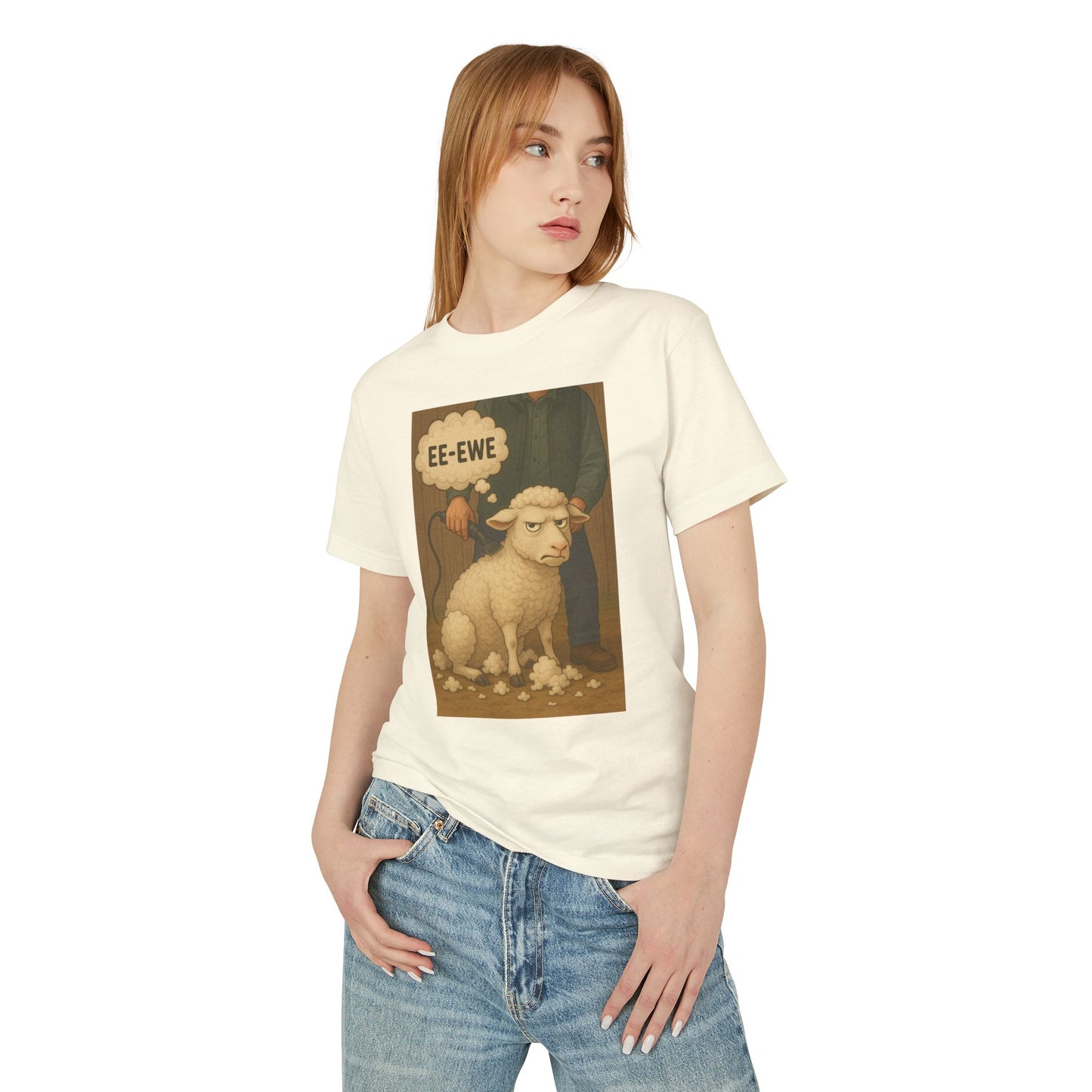 EE-Ewe Pun Grumpy Sheep Shepherding Unisex Tee