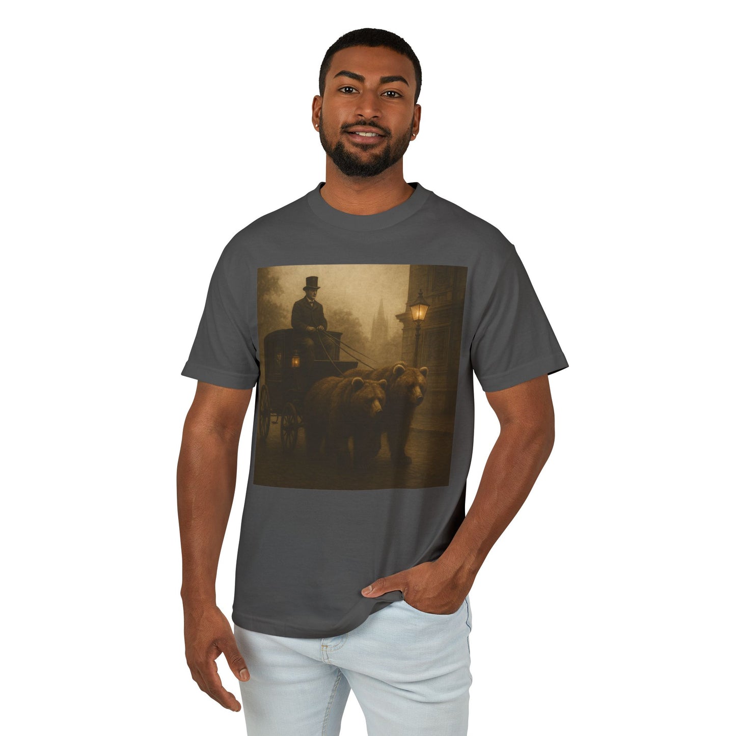Bear Drawn Carriage Surreal Alternate Universe Unisex Tee