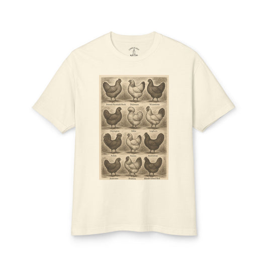 Vintage Homesteading Chicken Breeds Educational Poster Unisex Tee