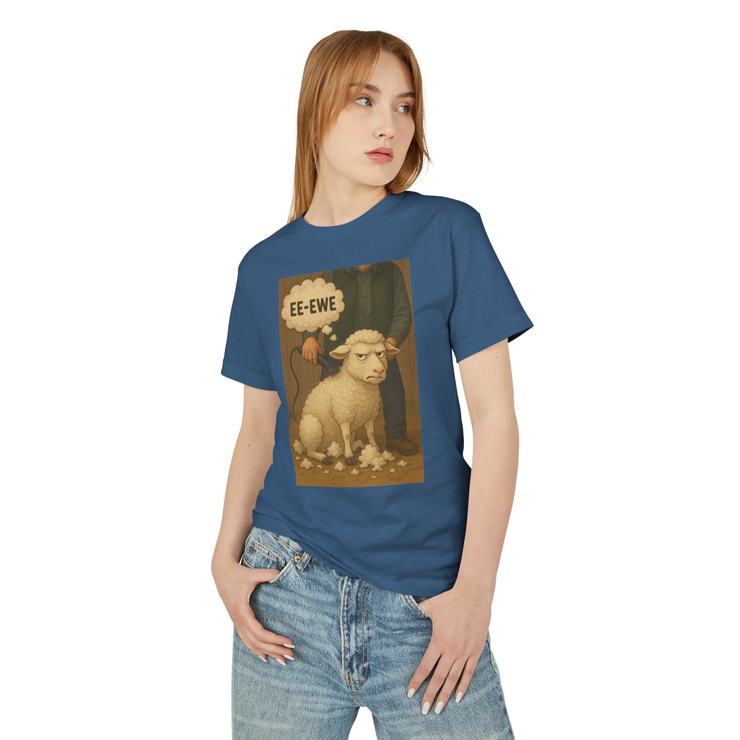 EE-Ewe Pun Grumpy Sheep Shepherding Unisex Tee