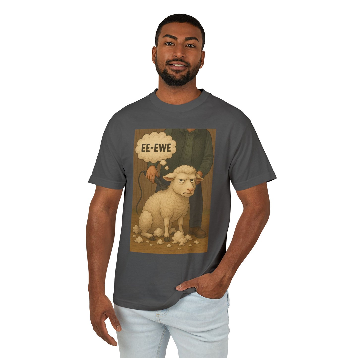 EE-Ewe Pun Grumpy Sheep Shepherding Unisex Tee