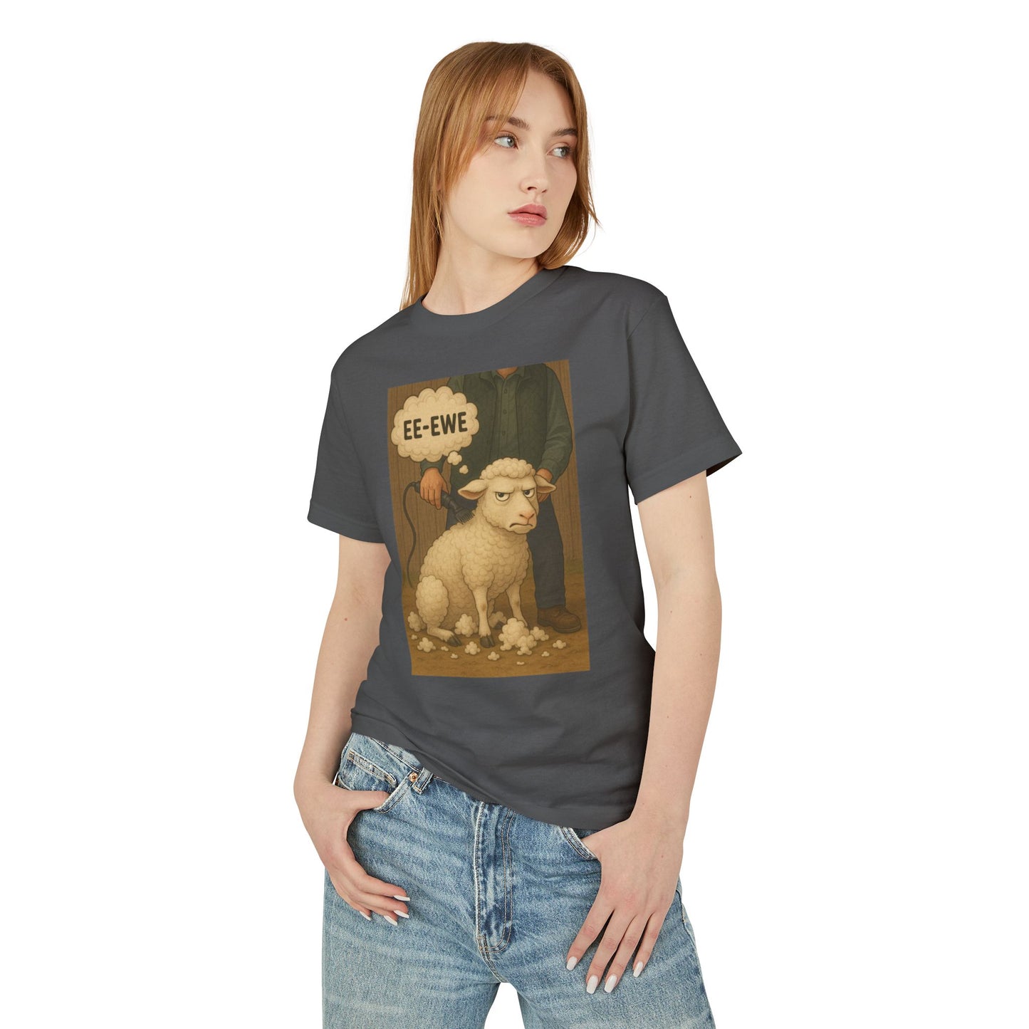 EE-Ewe Pun Grumpy Sheep Shepherding Unisex Tee