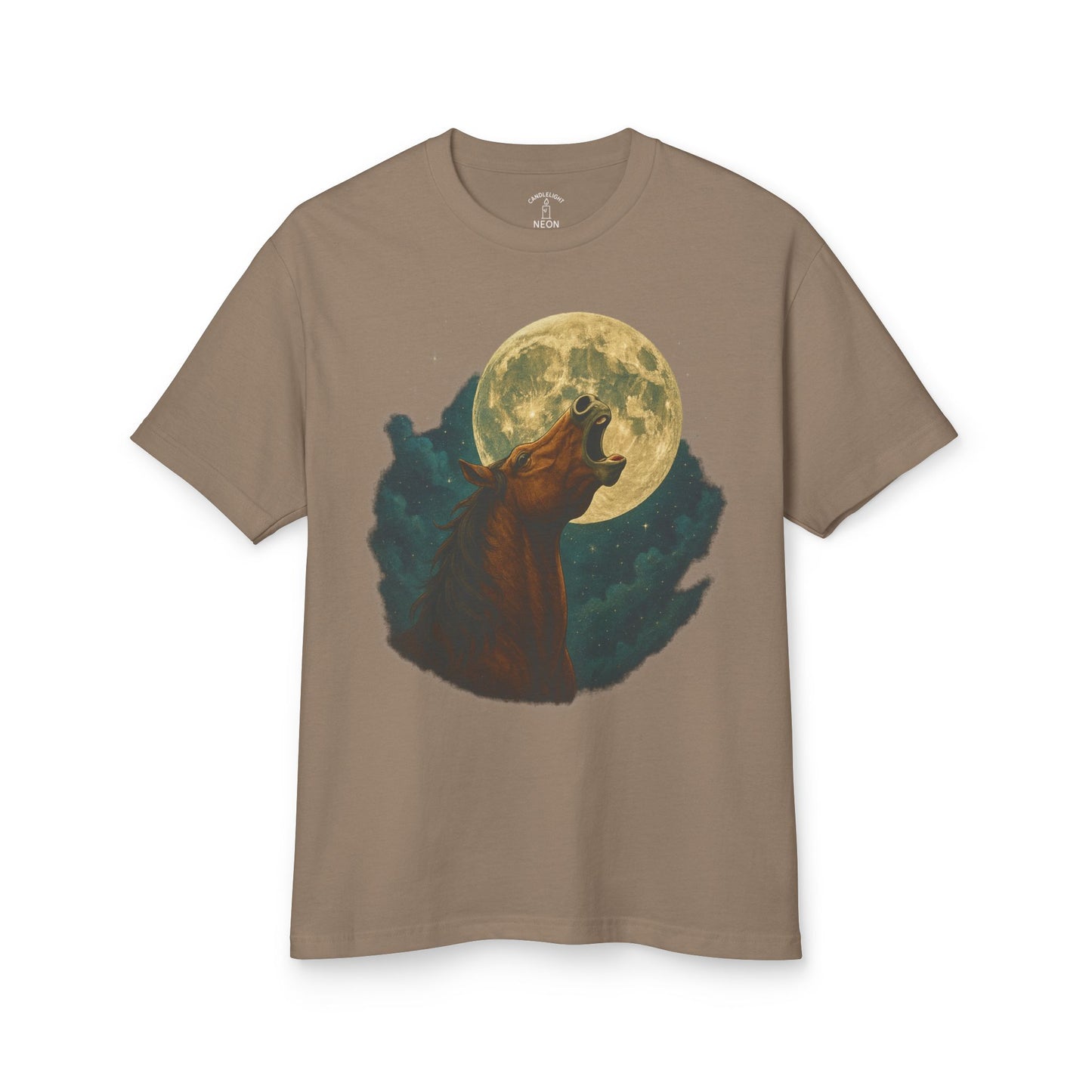 Neighing at the Moon Surreal Alternate Universe Unisex Tee